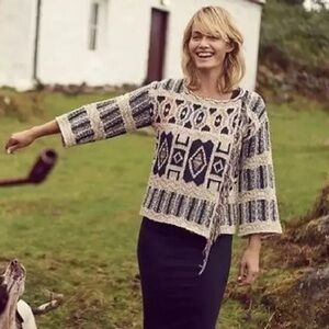 Anthropologie Moth Azetec Pattern Snap Cardigan Multi Colored Sz M